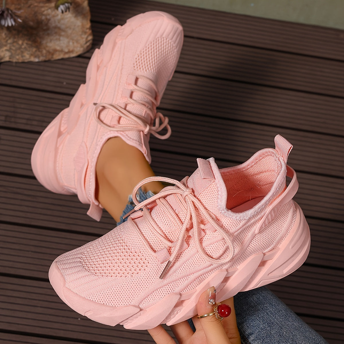 Women's Breathable Mesh Casual Sneakers Low-Top Walking Shoes