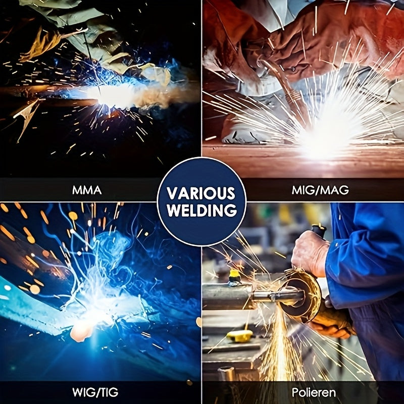 Solar-Powered Welding Helmet with Adjustable Shade UV IR Protection Lightweight Plastic