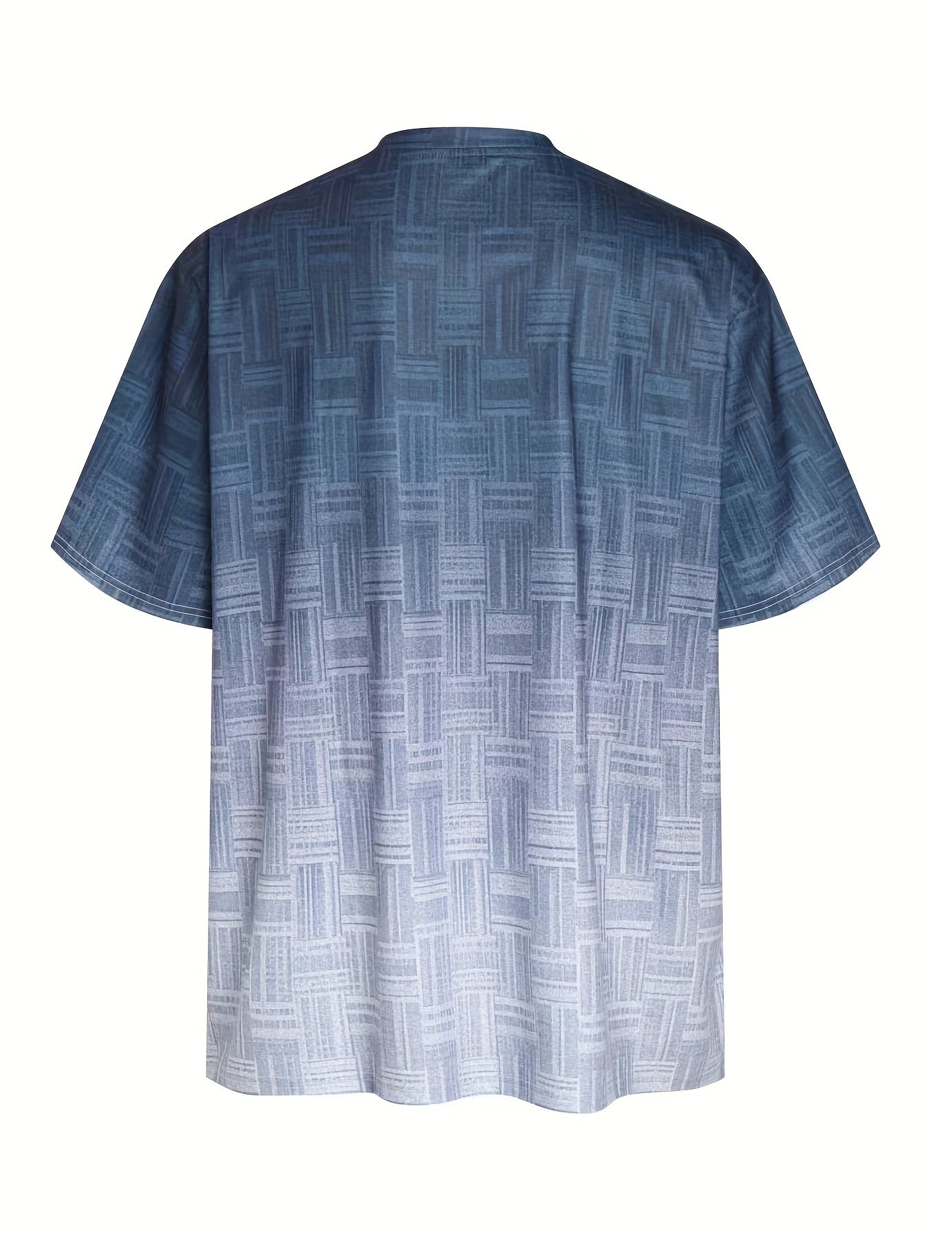 Мужская летняя повседневная футболка с геометрическим узором, короткий рукав, круглый вырез, большой размер, полиэстеровая смесь