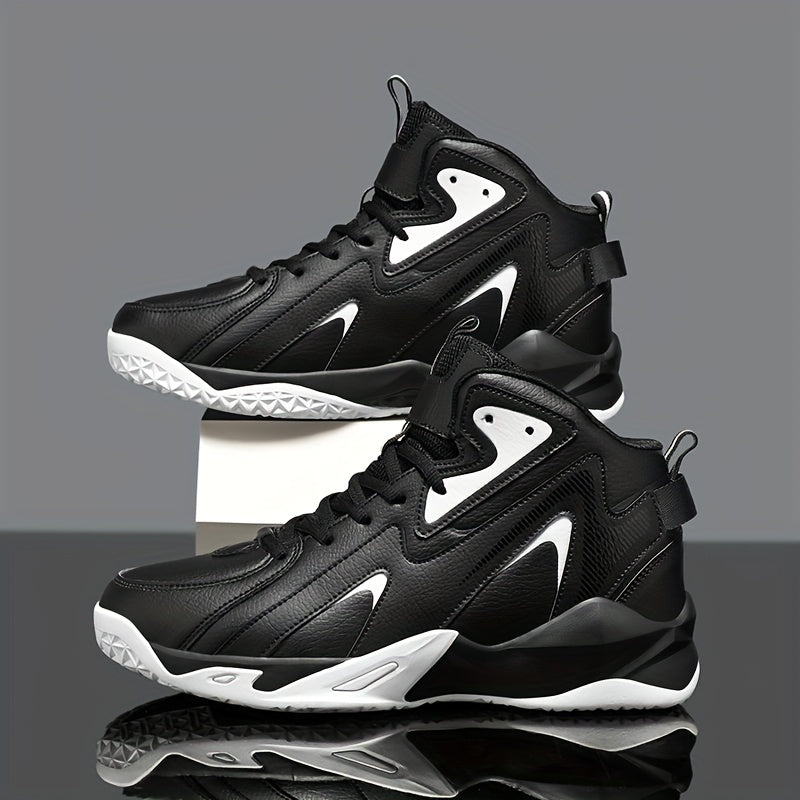 Plus Size Men's High Top Basketball Shoes Breathable Non Slip Shock Absorption Indoor Outdoor