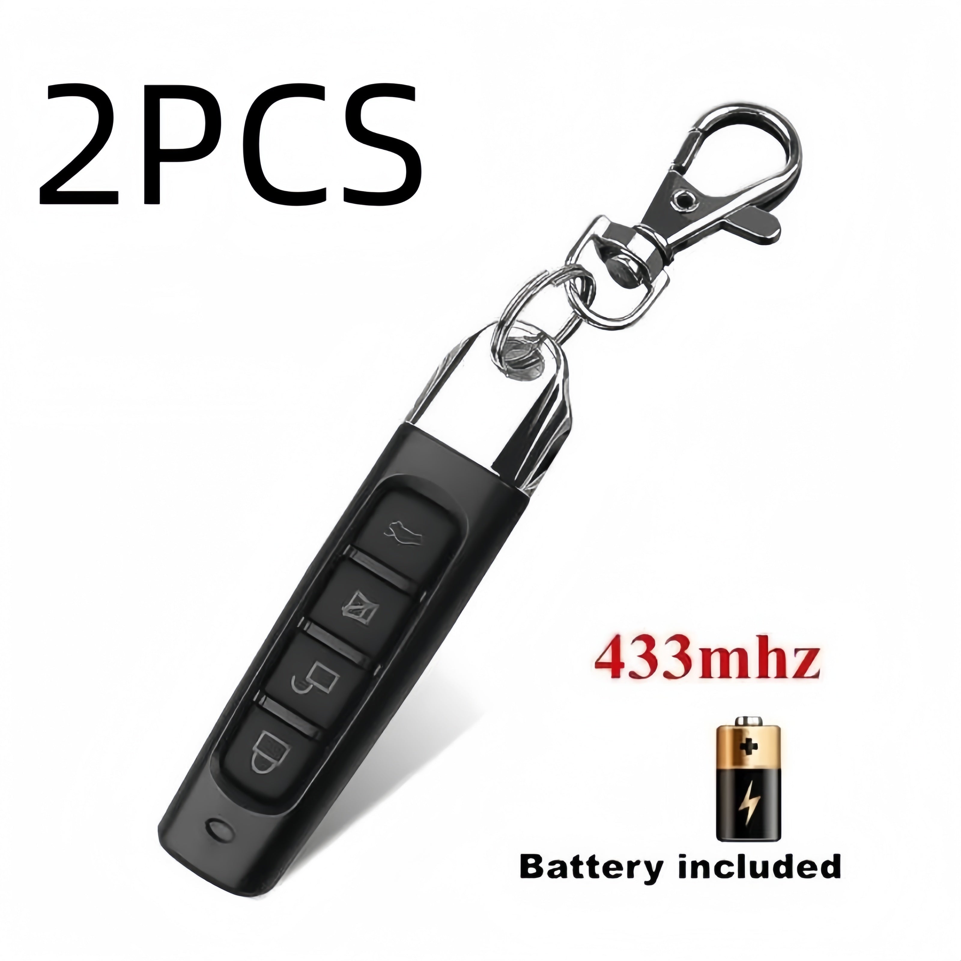 2pcs 433.92MHz Universal Garage Door Remote Control 4-Channel Wireless Key Fob