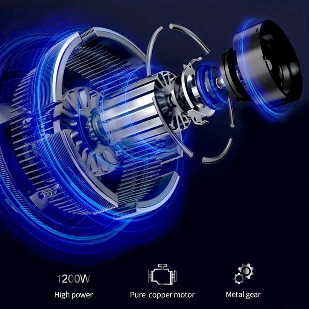 5-in-1 Immersion qo‘l blender to‘plami 1200W, oziq-ovqat protsessori, maydalagich, ko‘taruvchi va sut ko‘taruvchi bilan