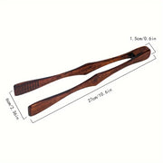 High Temperature Resistant Wooden Food Tongs for Kitchen Cooking and Grilling