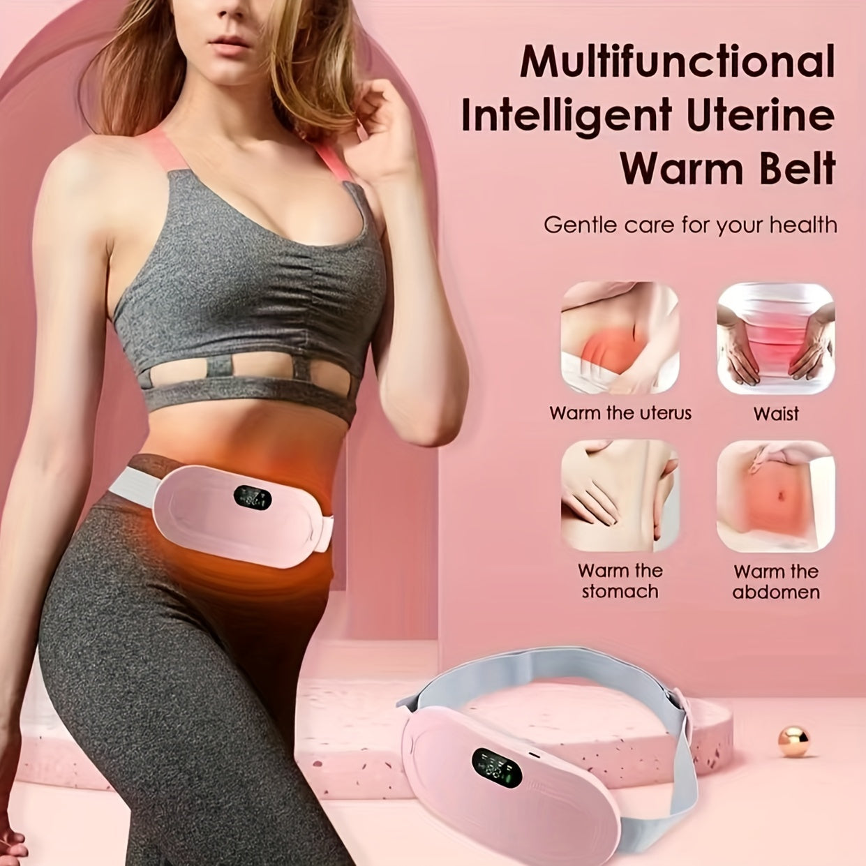 Cordless Heating Pad for Menstrual Comfort with Temperature and Massage Control