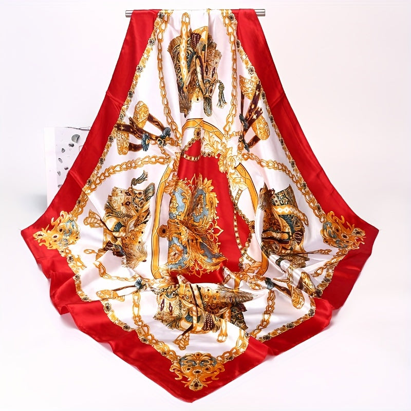 89.92 sm kvadrat klassik quyoshdan himoya qiluvchi ko'p maqsadli bandana, sayohat uchun mukammal ipak sharf va sovg'alar uchun ideal tanlov.