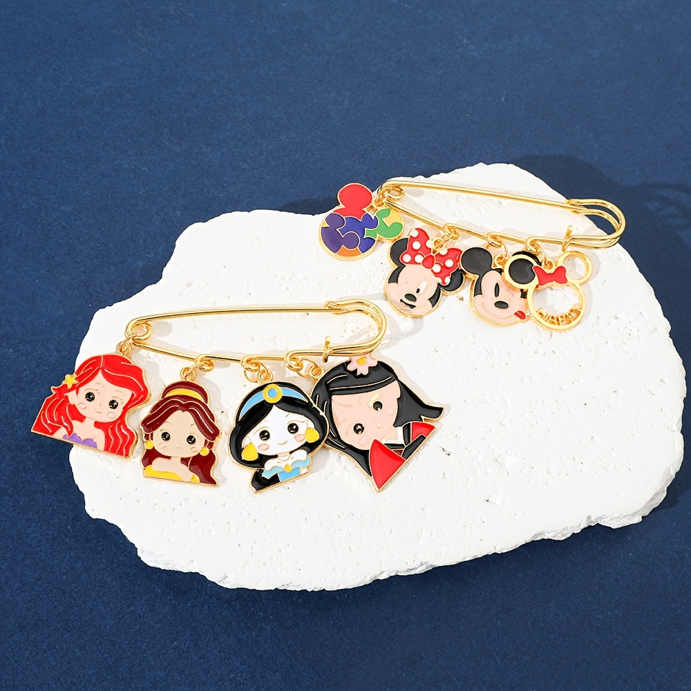 Set of Three Mickey Mouse Enamel Pins Cartoon Animal Brooches for Backpacks and Clothing