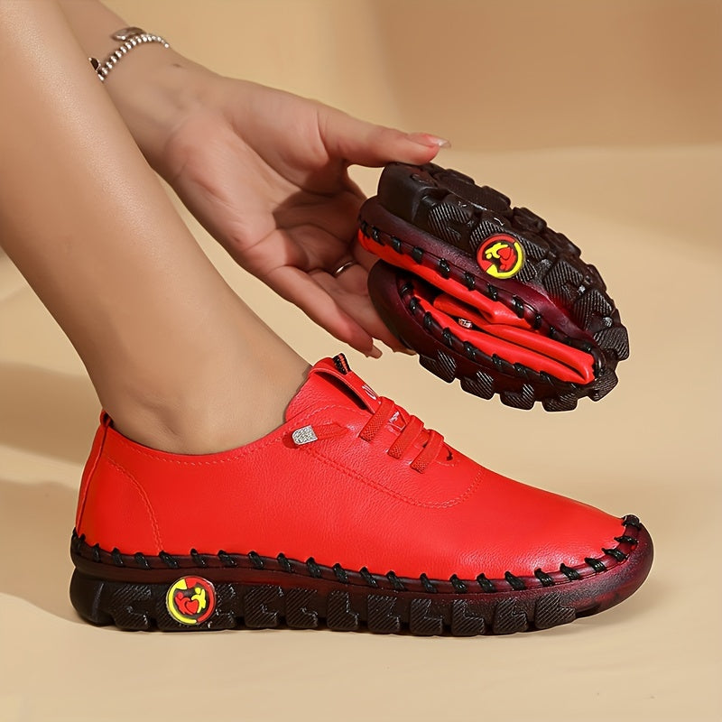 Zapatillas planas de color sólido para mujer, zapatos casuales sin cordones para caminar