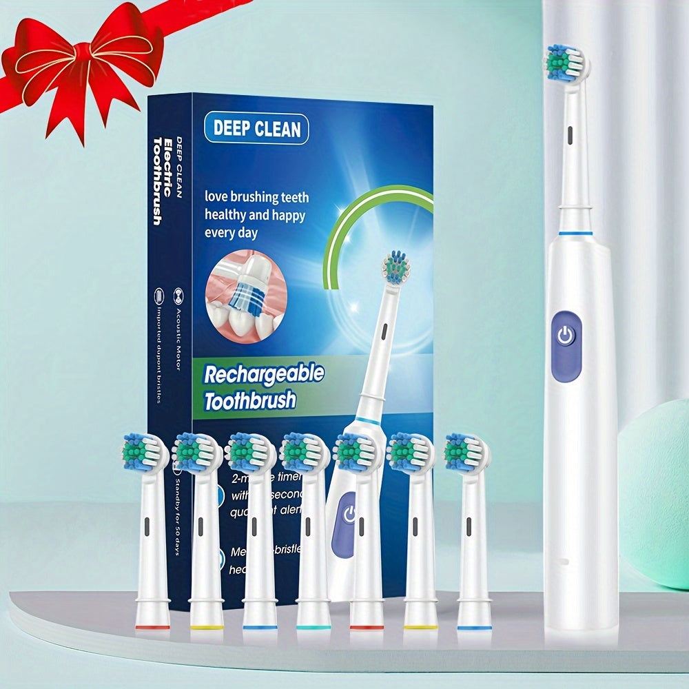 Electric Toothbrush with 8 Brush Heads USB-C Charging 5 Modes Super Fast Cleaning