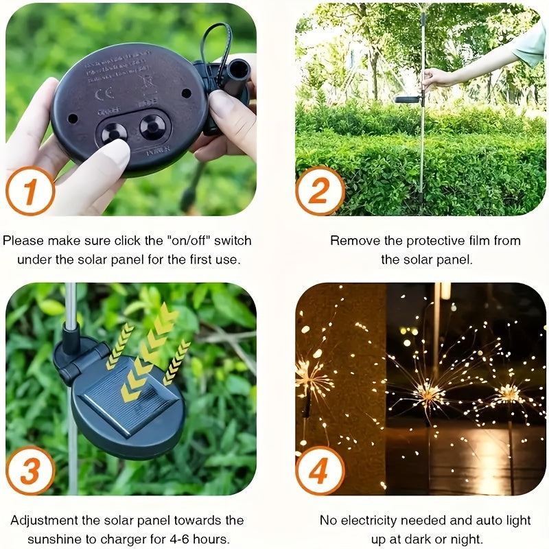 Solar Garden Lights IP65 Waterproof 8 Modes Solar Powered Pathway Outdoor Decoration