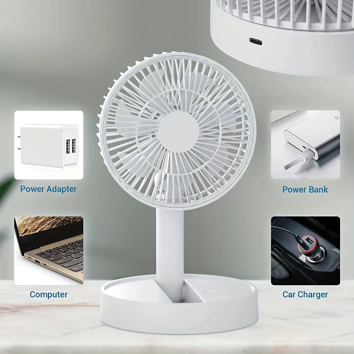 Portable Mini USB Fan, Foldable Handheld, Quiet, for Home and Office