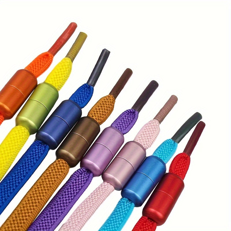 Elastic Shoelaces for Adults and Youths, Metal Caps, No Tying Needed