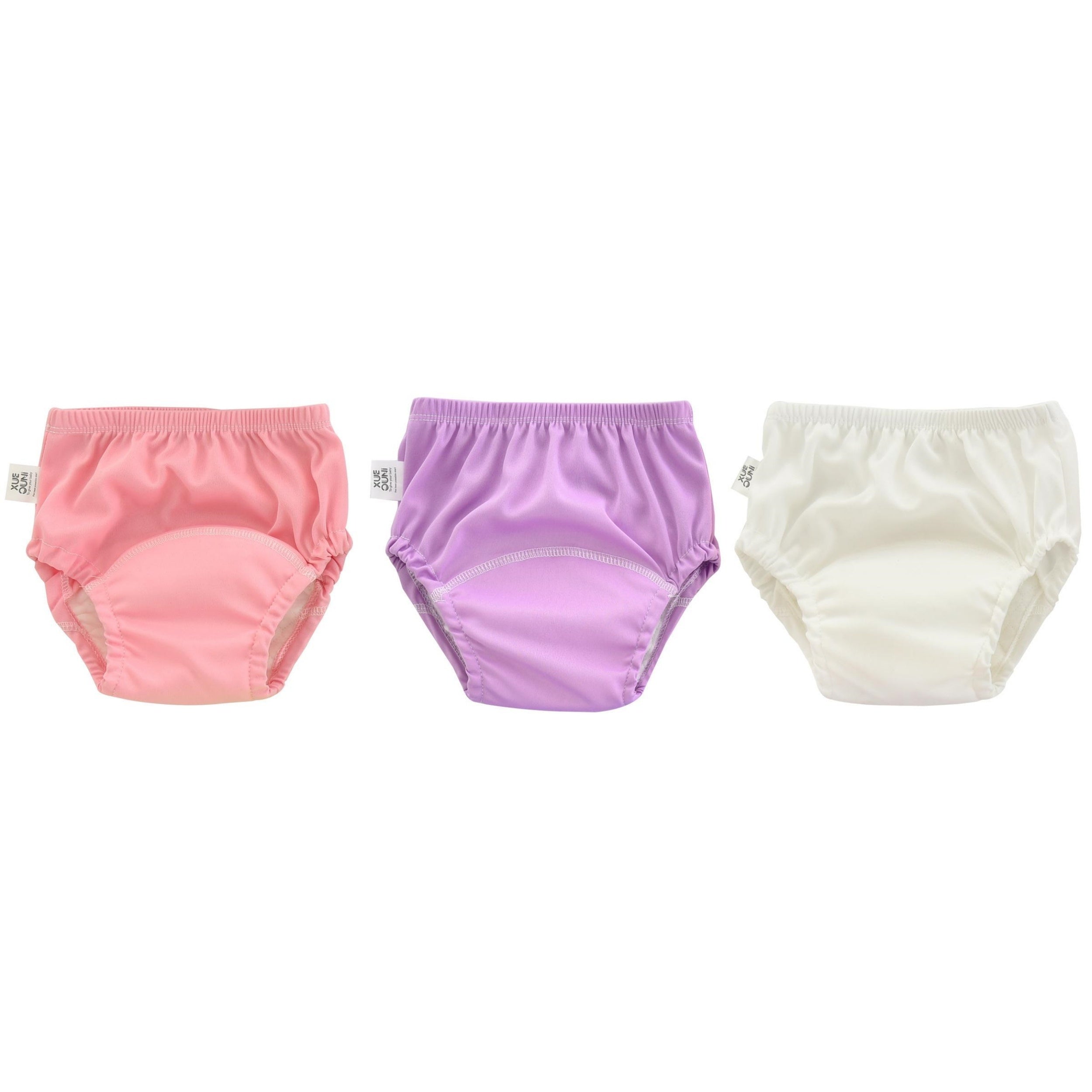 "Тренировочные штаны для горшка доступны в наборах по 2, 3 или 4 штуки, а также многоразовые тканевые подгузники, дышащий подгузник-слип и многофункциональный тканевый подгузник для всех сезонов."