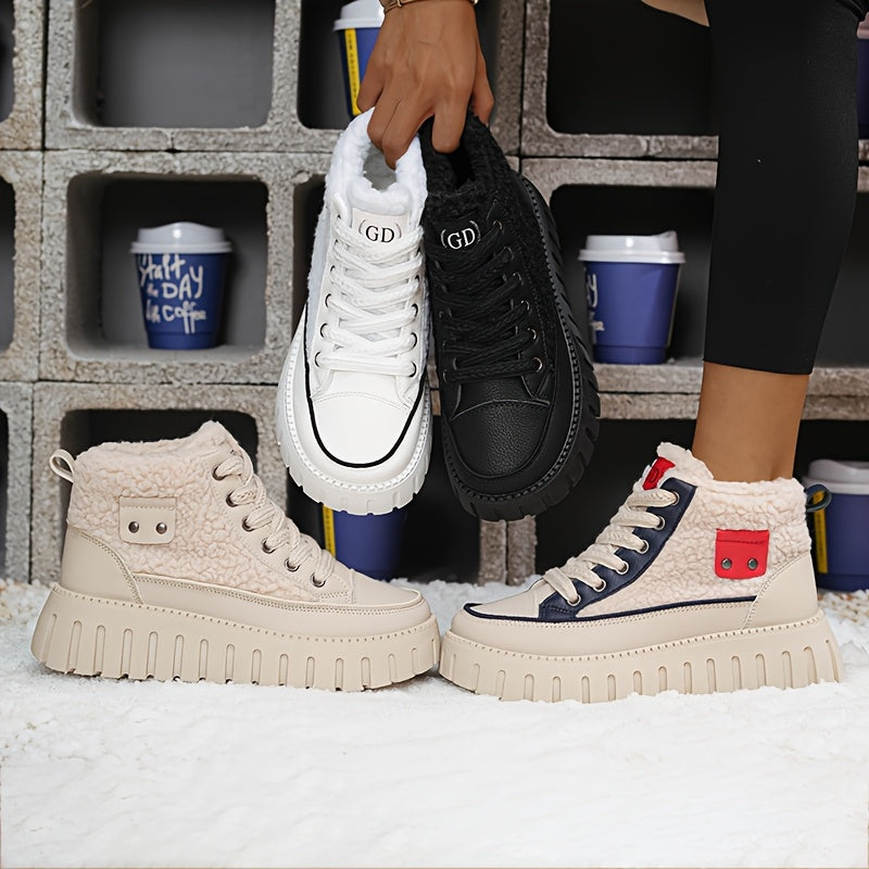 Women's Winter Thickened High-Top Warm Boots Chunky Sole Snow Shoes