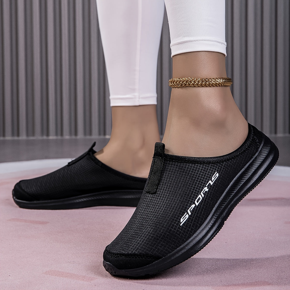 Women’s Flat Mule Sneakers Casual Slip-On Lightweight Comfortable Plus Size