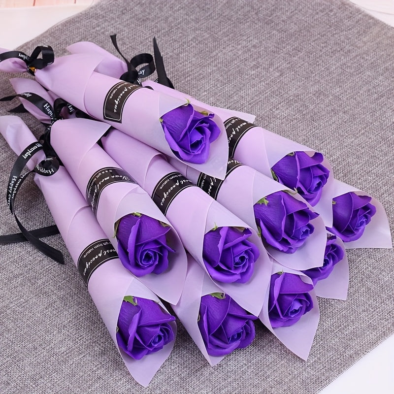 12Pcs Rose Flower Soap Set for Gifting Valentine's Day Weddings Parties Mothers Day