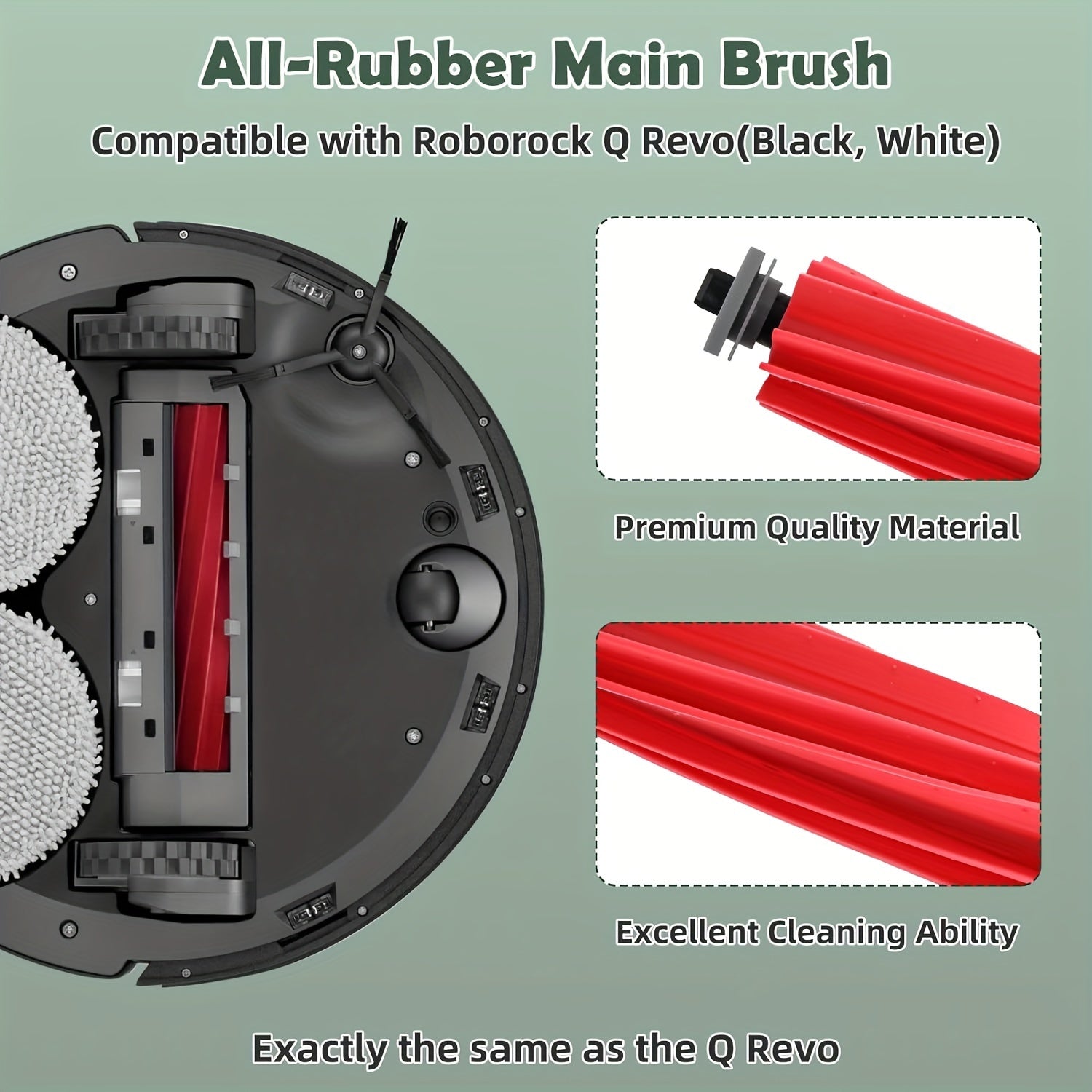 Robot tozalash uchun aksessuarlar to'plami 15 ta, asosiy rulonli cho'tka, filtrlash, chang sumkasi, mop mato