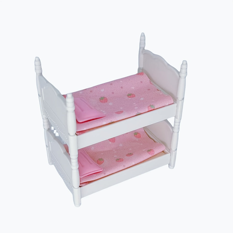 Modelo de litera de dormitorio miniatura para decoración y colección