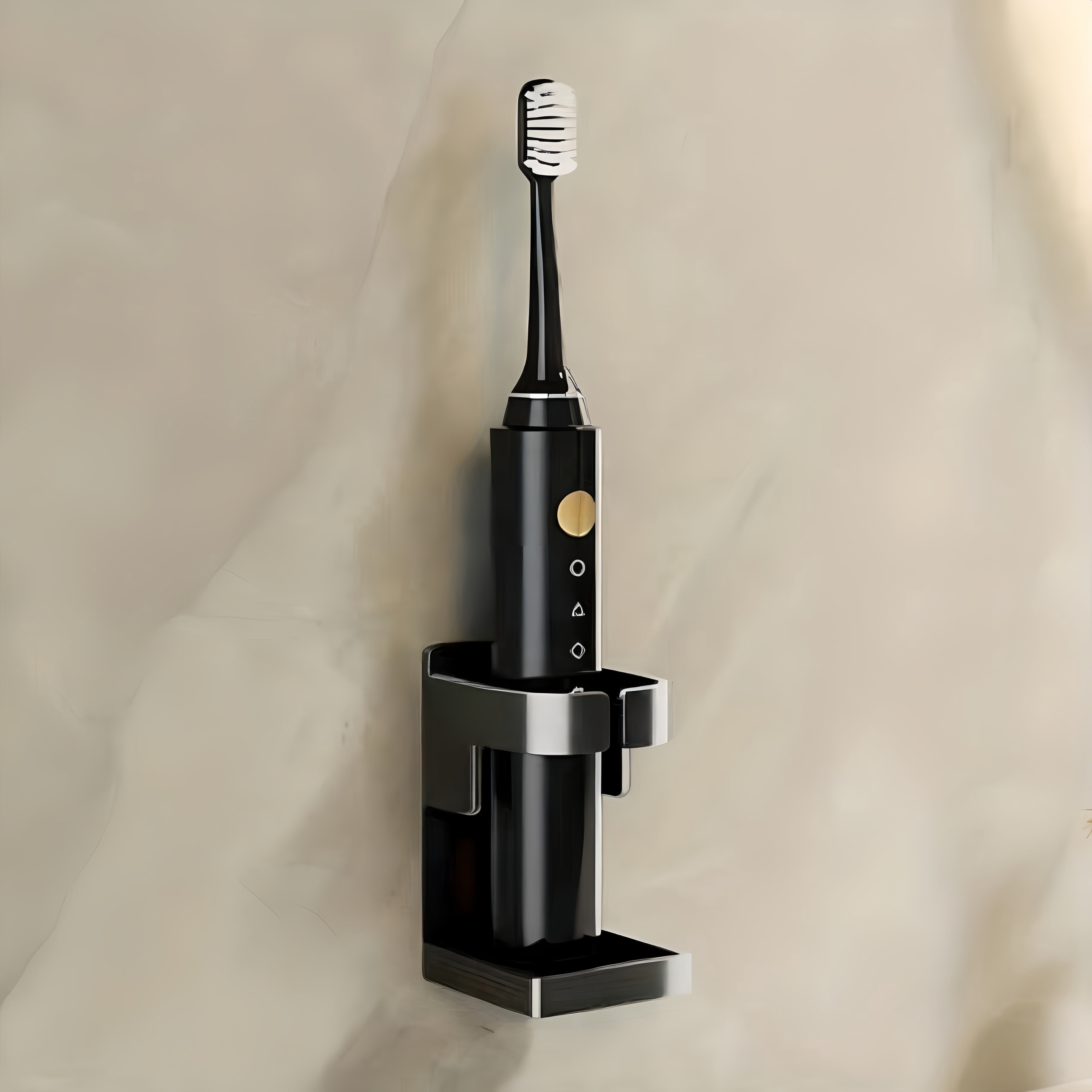 Toilet Storage Shelf with Traceless Toothbrush Holder for Electric Toothbrushes