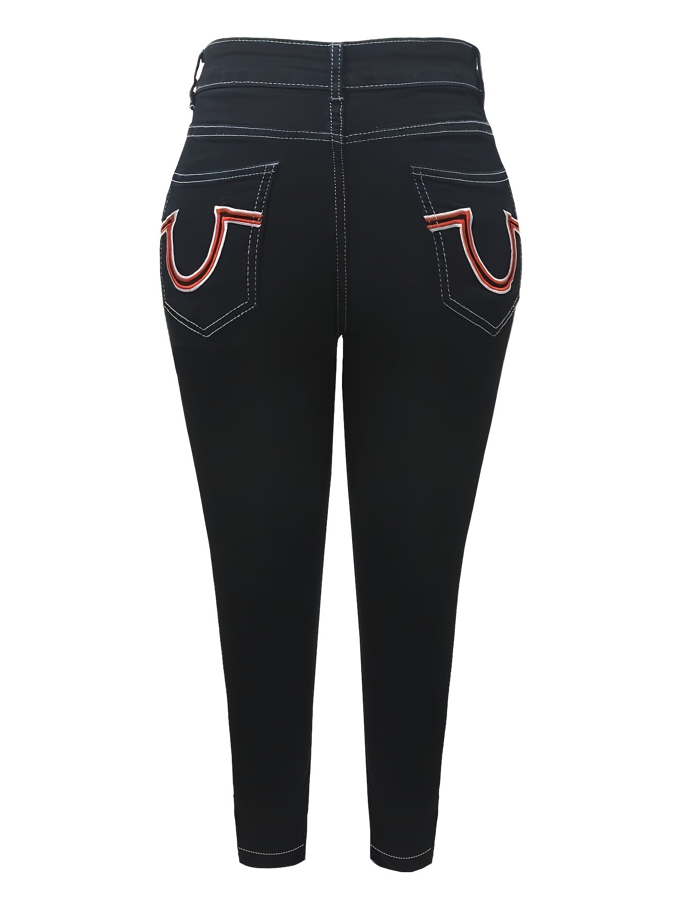 Women's Plus Size Black Stretch Skinny Jeans All-Season Denim