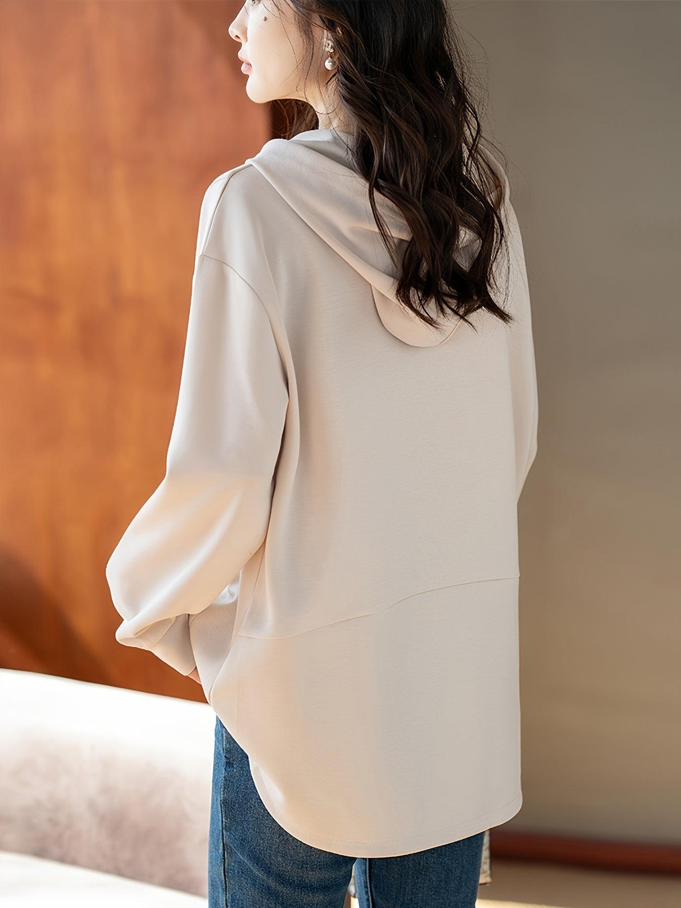 Women's Embroidered Hoodie Long Sleeve Spring Autumn Slim Fit Top