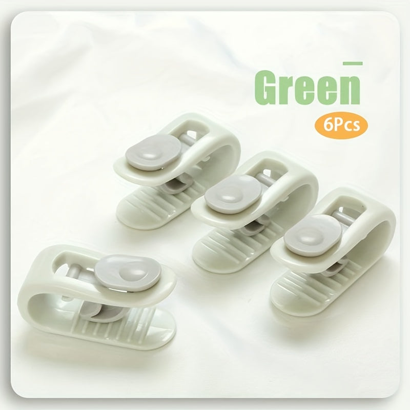 Set of 6 Green Needle-Free Bed Sheet Clips for Secure Fit and Slipping Prevention