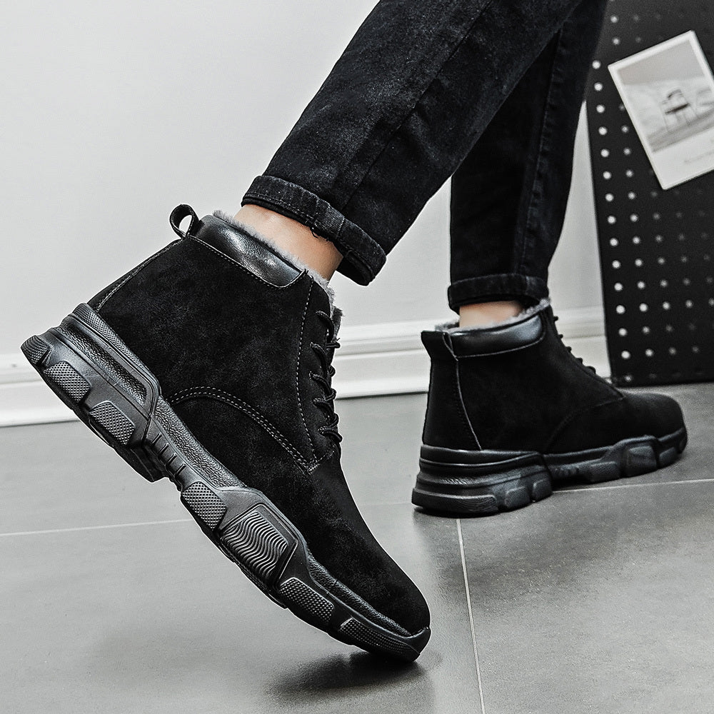 Women's Slip-On Chunky Heel Boots Black Slip-Resistant Outsole All-Season