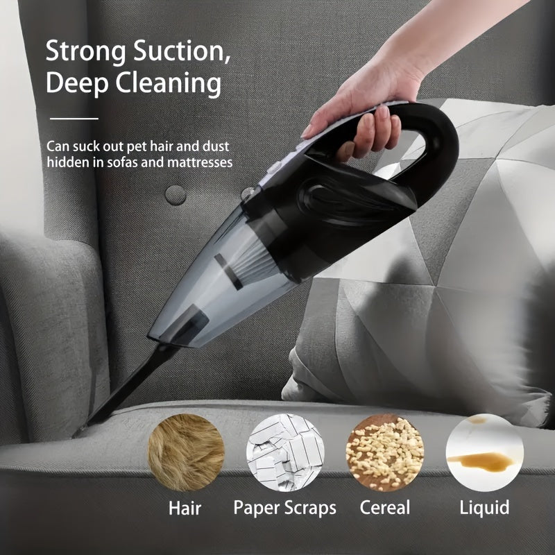 Aspiradora portátil inalámbrica de mano para coche con fuerte succión y batería de larga duración