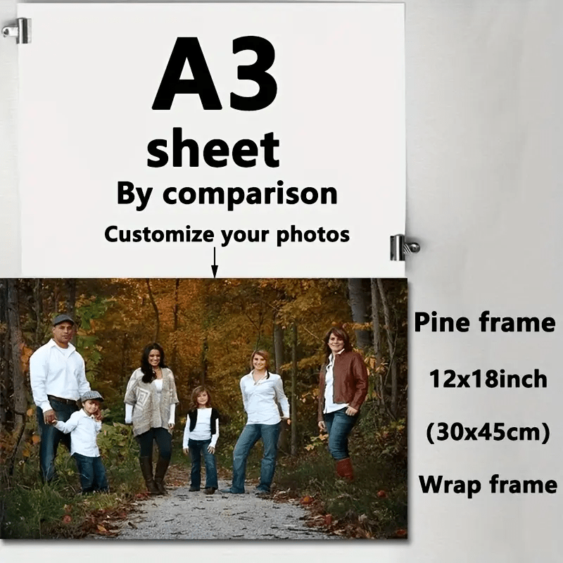 Personalized Movie Theme Canvas Wall Art in Pine Wood Frame