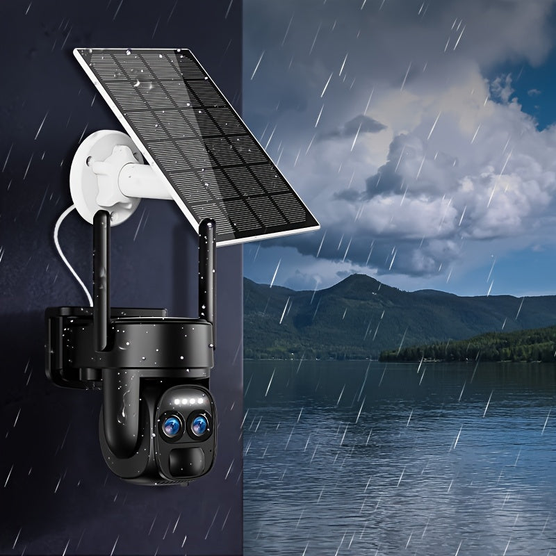Dual-Band WiFi Outdoor Security Camera with 10x Zoom 360° Solar Panel HD Night Vision