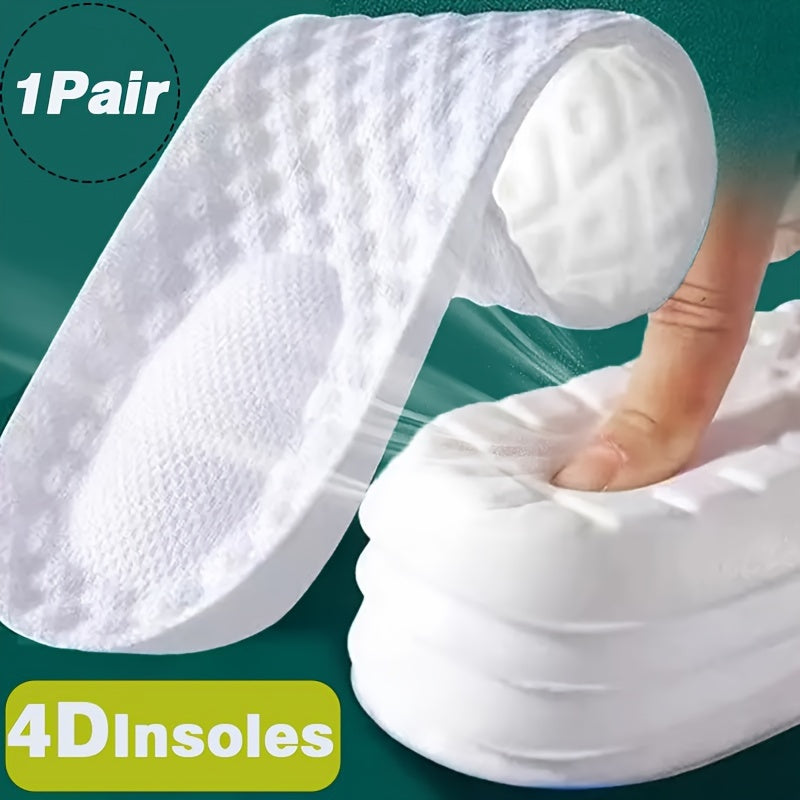 Unisex Latex 4D Arch Support Insoles Breathable Shock-Absorbing