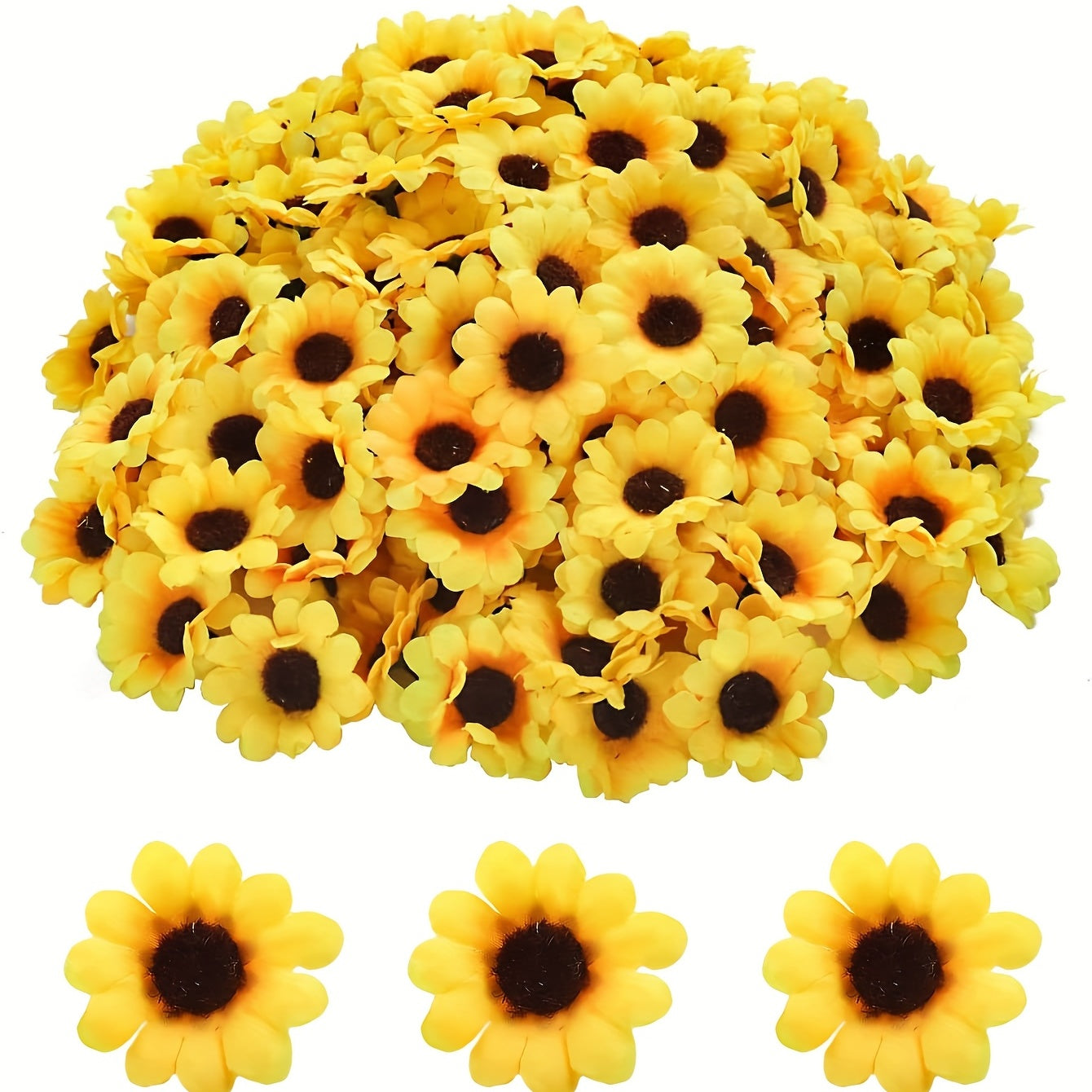 Artificial Sunflowers Mini Faux Flowers for Crafts and Decor