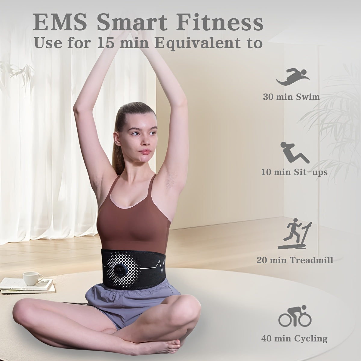 6 rejim va 18 intensivlikka ega to'liq tana mushaklarini bo'shatish uchun qayta zaryadlanadigan EMS massaj qurilmasi.