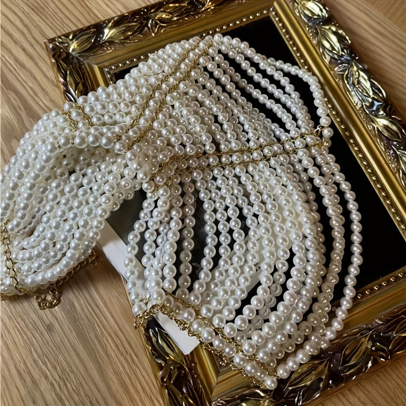 Imitation Pearl Body Chain Resin Jewelry for Weddings and Events