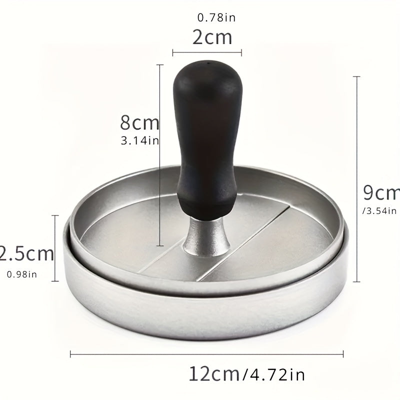 Food-Grade Aluminum Burger Press with Non-Stick Surface 11.7cm Diameter
