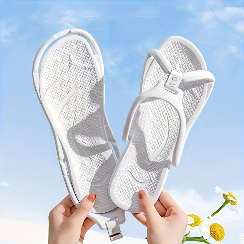 Women’s Light Pink EVA Flip-Flops Non-Slip Adjustable Sandals for Travel