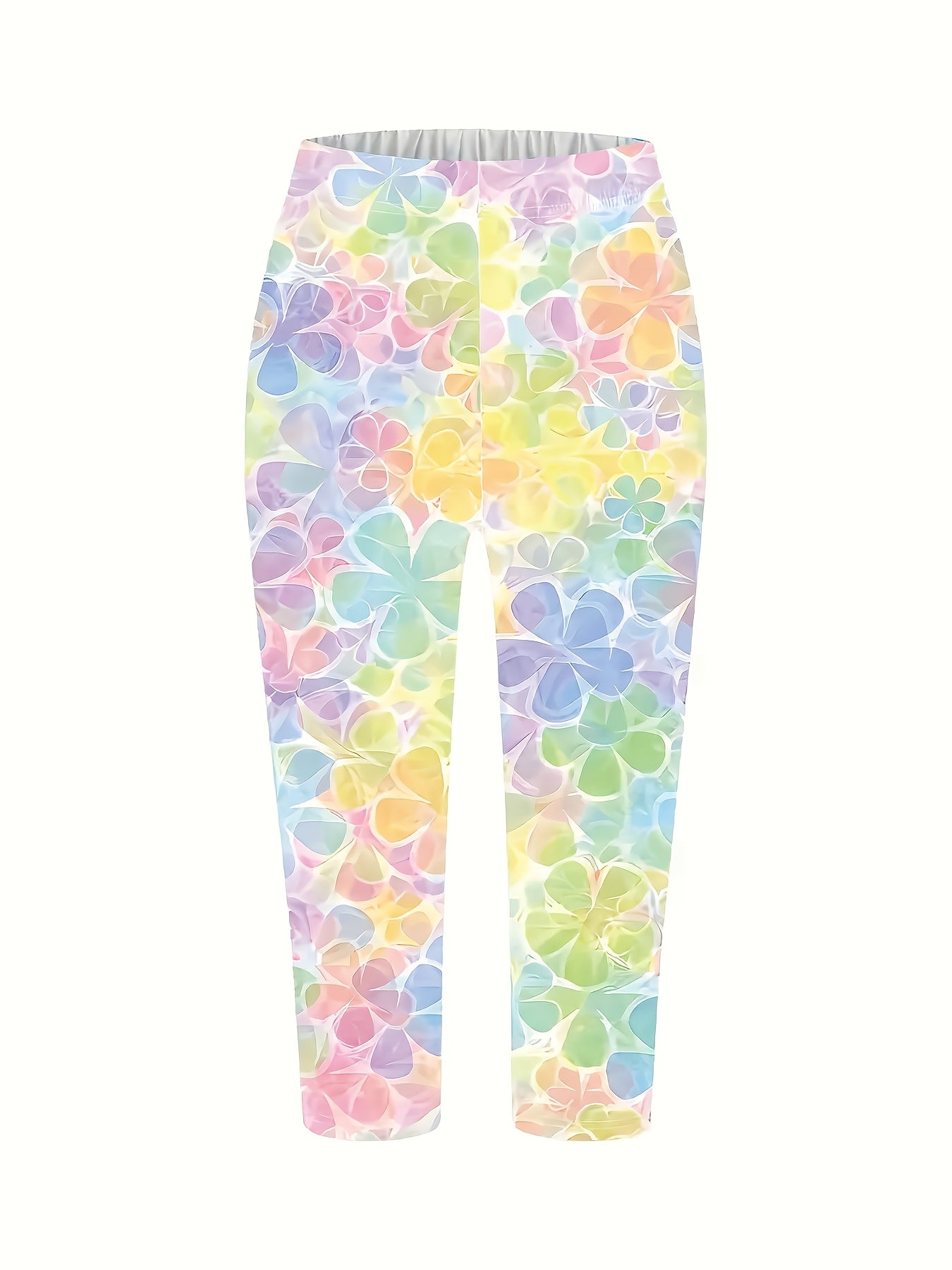 Leggings de mujer de talla grande con estampado floral y tela elástica para primavera y verano