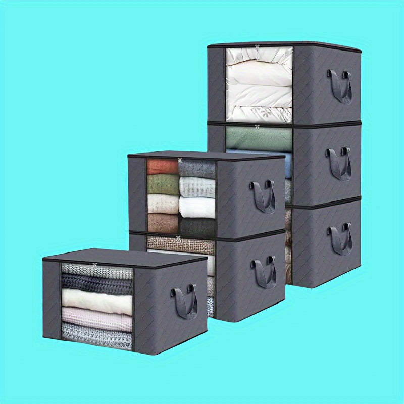 Bolsa de almacenamiento para cama de fibra no tejida para ropa debajo de la cama, a prueba de polvo, a prueba de humedad, plegable, organizador de 1 o 2 unidades