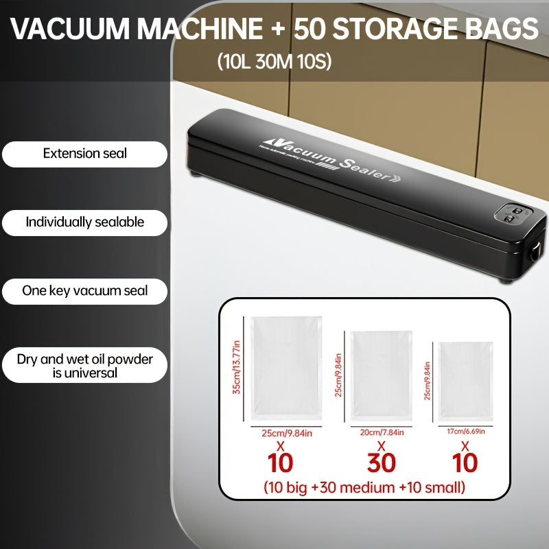 Kuchli yopishtiriladigan vakuum yopishtiruvchi, kuchli tortish bilan, 10 ta kichik, 30 ta o'rta, 10 ta katta sumkalarni o'z ichiga oladi