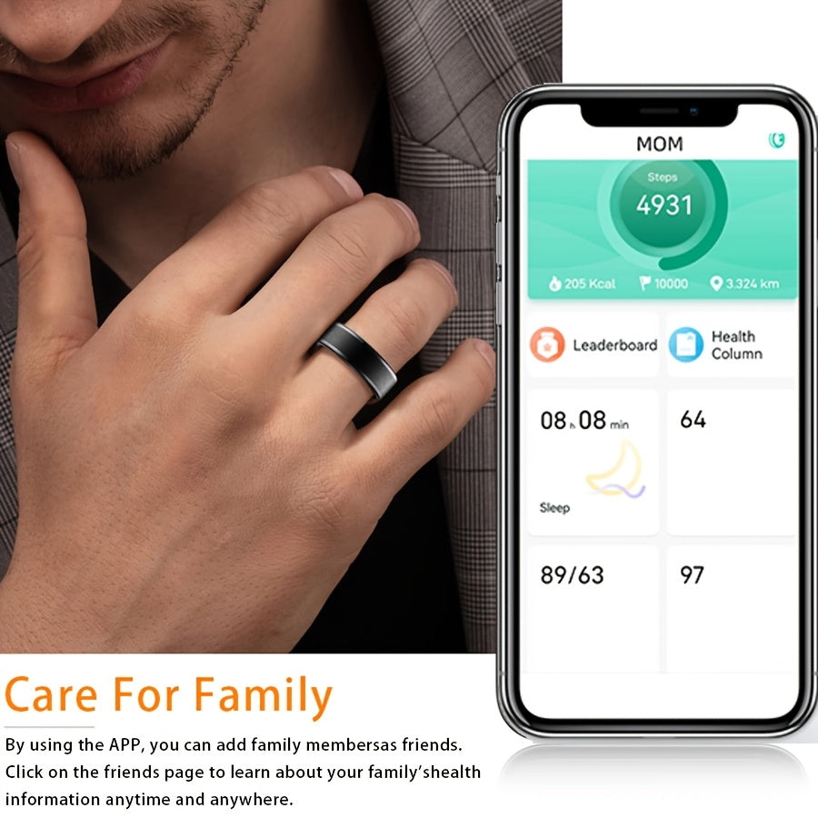 Qadamlar, kaloriya, ko'tarilish, mashg'ulot va masofani kuzatish uchun ixcham, zamonaviy aqlli uzuk. Aqlli foto funksiyasi va qulay kiyish xususiyatlariga ega. Thanksgiving uchun mukammal sovg'a yoki