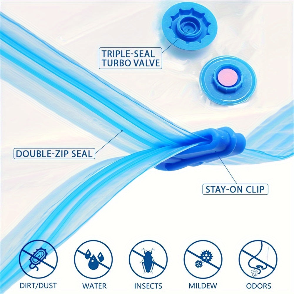 3-5 ta vakuum saqlash sumkasi to'plami kiyimlar va yostiqlar uchun joyni tejovchi