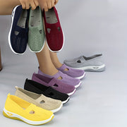 Women's Knitted Flats with Breathable Mesh Soft Sole and Cut-Out Design for Daily Wear