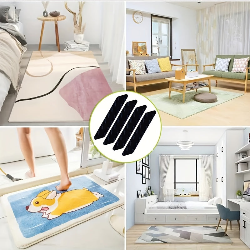 Set of 4/8/12/16 Non-Slip Carpet Grippers for Hardwood Floors Reusable Mat Holders