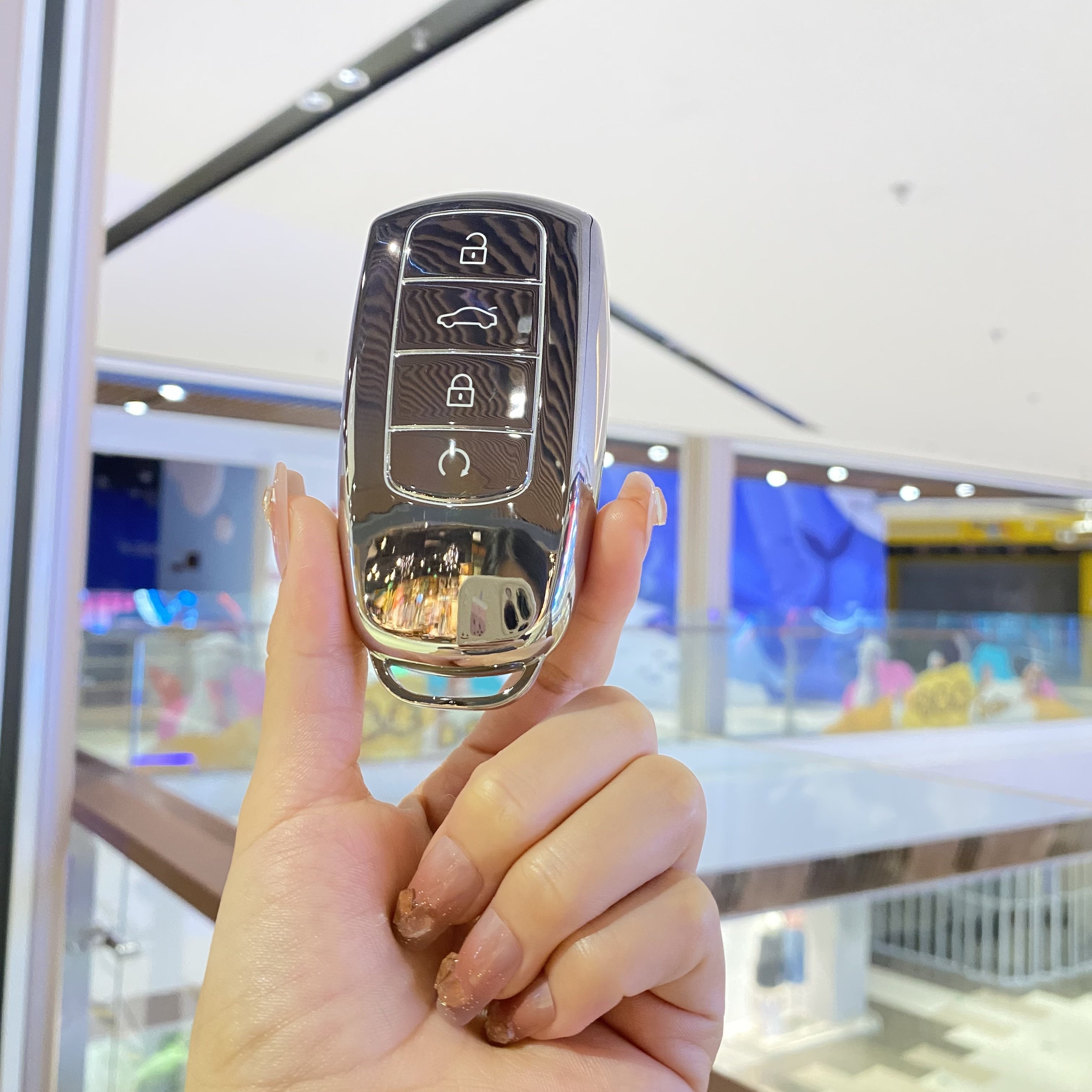 Car Key Case TPU Remote Cover for 4-Button Keyless Entry Durable Black