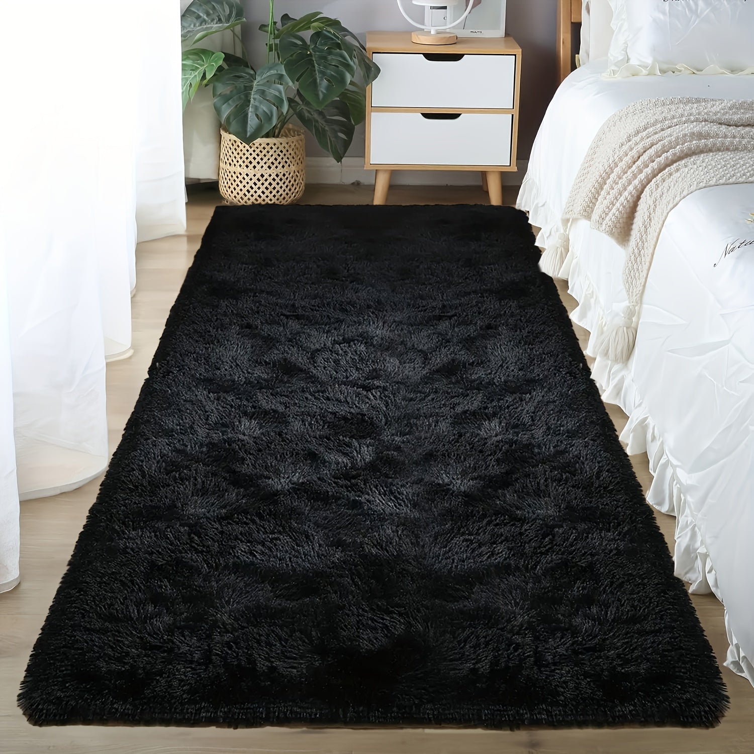 Soft Plush Drum Carpet Area Rug Non-Slip Washable Fabric Bedroom Living Room Dorm Decor