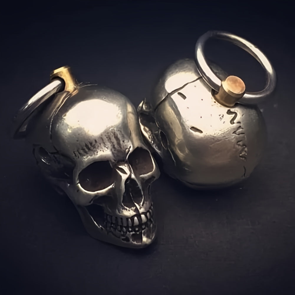 Alloy Metal Shark Rocket Skull Keychain Halloween Car Bag Ornament