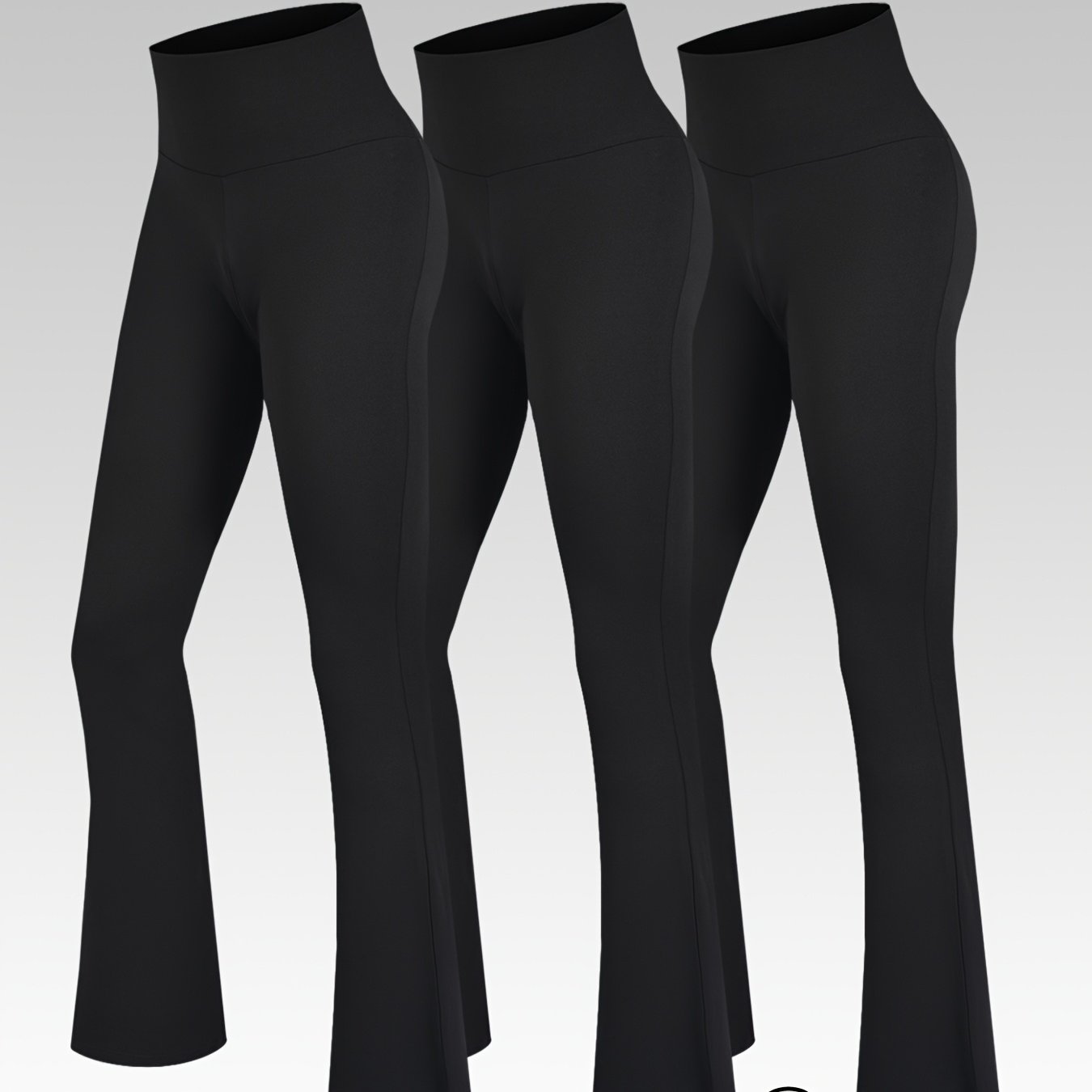 Pantalones de yoga de talla grande para mujer de color sólido con cinturilla ancha y pierna acampanada ropa deportiva