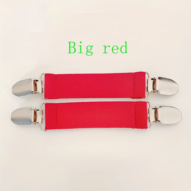 Set of 2 Nylon Elastic Bed Sheet Straps with Anti-Slip Clips for Secure Fit