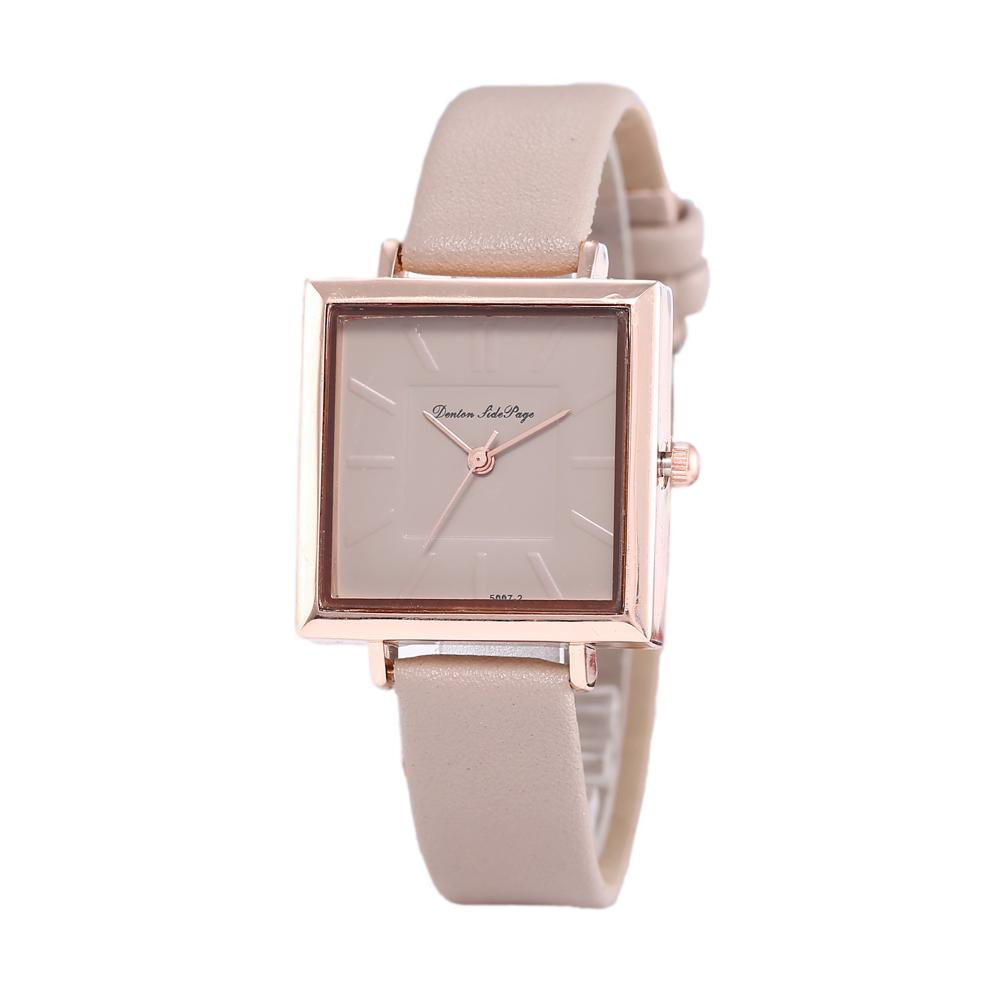 Square Quartz Watch for Women with PU Leather Strap Casual Dress Gift