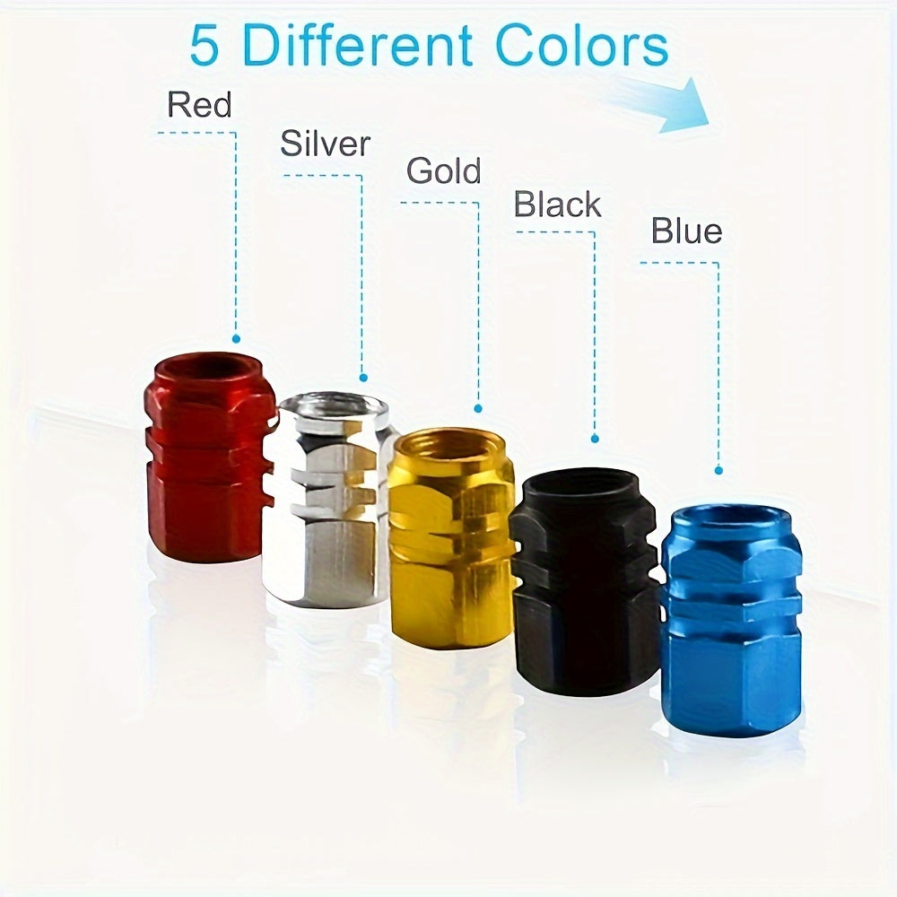 Tapones de válvula de aleación de aluminio para coche y bicicleta, duraderos, en 5 colores