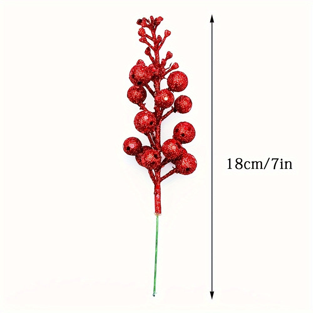 12 Sparkling Christmas Decorations Set with Gold Branches Ornaments Wreaths and Holiday Party Decor